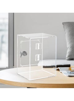 VITION Acrylic Piggy Bank with Key Lock for Adults & Kids to Safe Money Cash Coin Clear Transparent Square  - Image 5