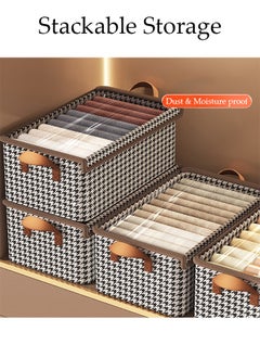 DUNISO 3 Pieces Foldable Closet Storage Organizer with Lids Washable Closet Storage Box with Carrying Handles Cube Storage Bin for Clothes Wardrobe Home Bedroom Office  - Image 5