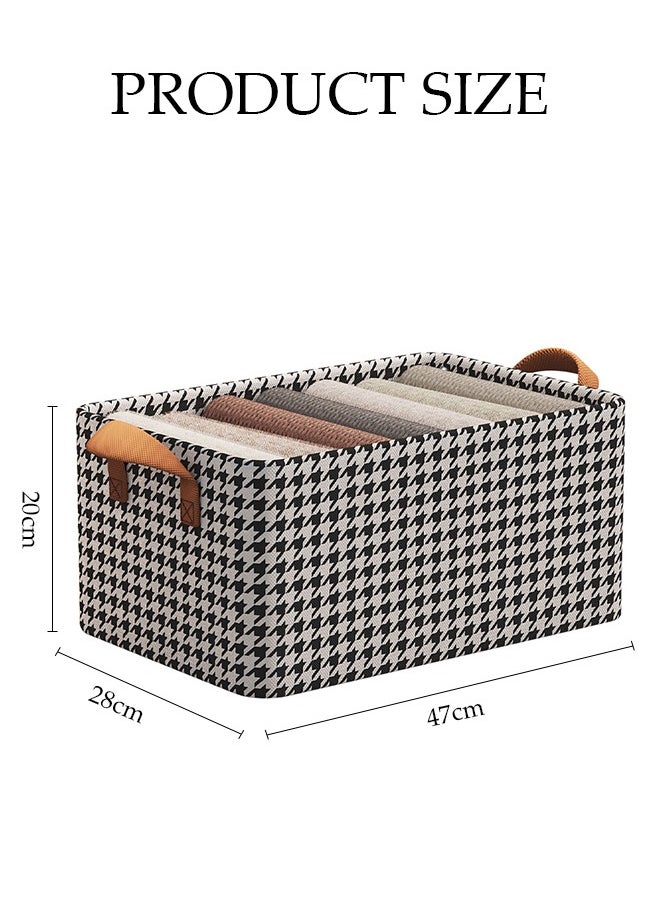 DUNISO 3 Pieces Foldable Closet Storage Organizer with Lids Washable Closet Storage Box with Carrying Handles Cube Storage Bin for Clothes Wardrobe Home Bedroom Office  - Image 2