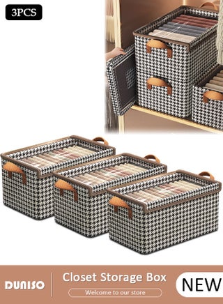 3 Pieces Foldable Closet Storage Organizer with Lids Washable Closet Storage Box with Carrying Handles Cube Storage Bin for Clothes Wardrobe Home Bedroom Office - pzsku/Z88E4C33172DB9AD73E58Z/45/1752204651/edc0f371-2821-4ca8-945e-0500389120e5