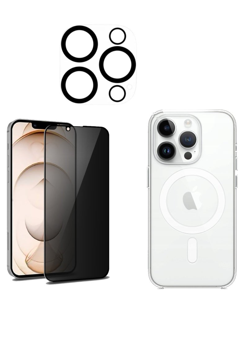 DUSALA 3 Pack Full Coverage iPhone 13 Pro Max Case 6.7 Inch With iPhone 13 Pro Max Camera Lens Protector And iPhone 13 Pro Max Privacy Screen Protector 6.7 Inch For iPhone 13 Pro Max Magsafe Case - Image 1