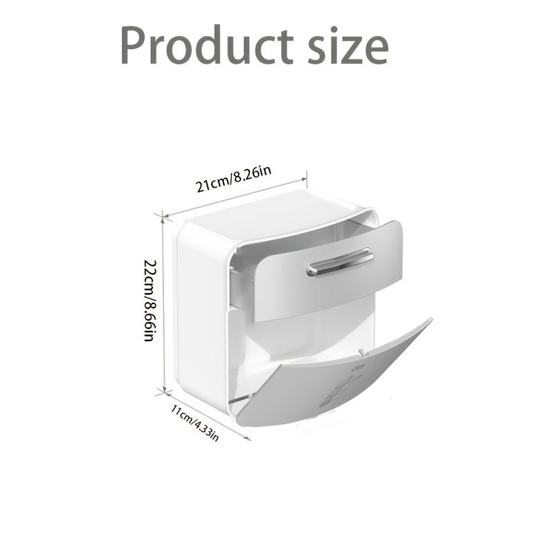 1pc Grey Non Drilling Bathroom Toilet Tissue Box Holder Multifunctional Storage Box For Bathroom Toilet Washroom - Image 3