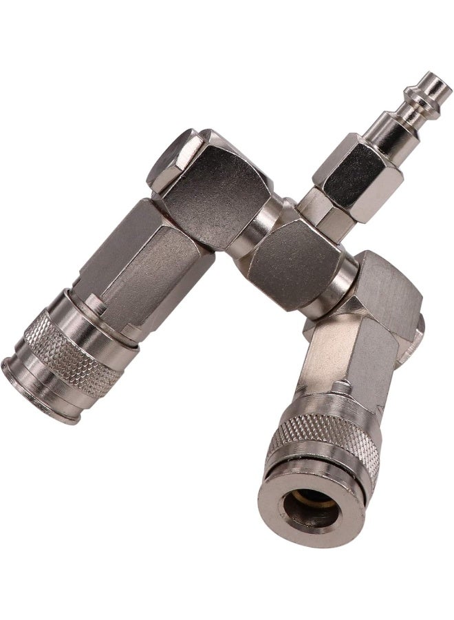 C CLINK 2-Way Air Hose Splitter Fittings, High Pressure Resistance Air Hose Connector, 360 Degree Swivel Design, Air Compressor Accessories Fittings - Image 4