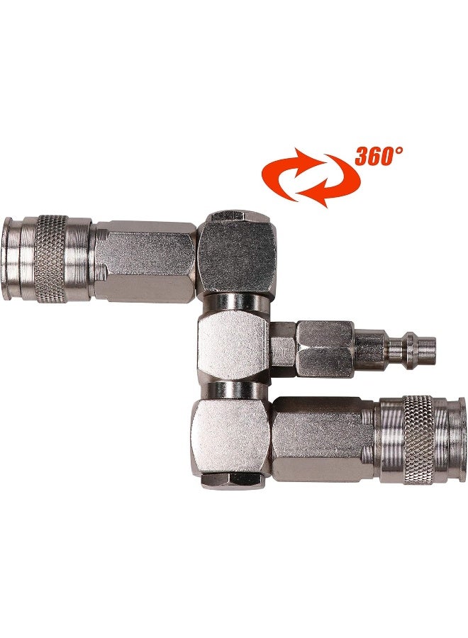 C CLINK 2-Way Air Hose Splitter Fittings, High Pressure Resistance Air Hose Connector, 360 Degree Swivel Design, Air Compressor Accessories Fittings - Image 3