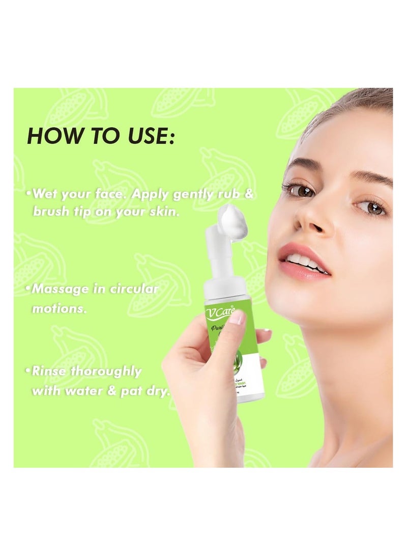 VCare V Care Foaming Face Wash 200ml | Aloe Vera Infused | Gentle Cleanser for Blissfully Calm Skin  - Image 5