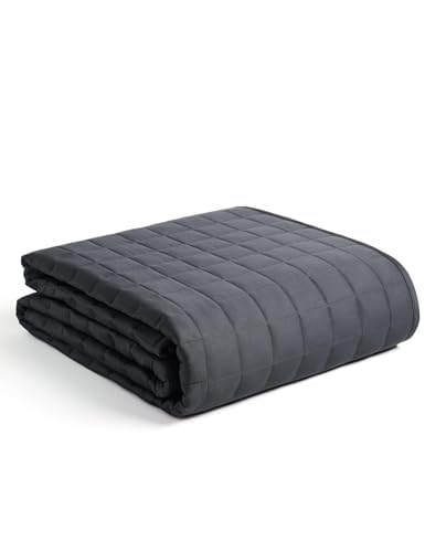 YnM Weighted Blanket100 OekoTex Certified Cotton Material with Premium Glass Beads Dark Grey152CM x 203CM 9kg Suit for One Person Use on Double  King Bed