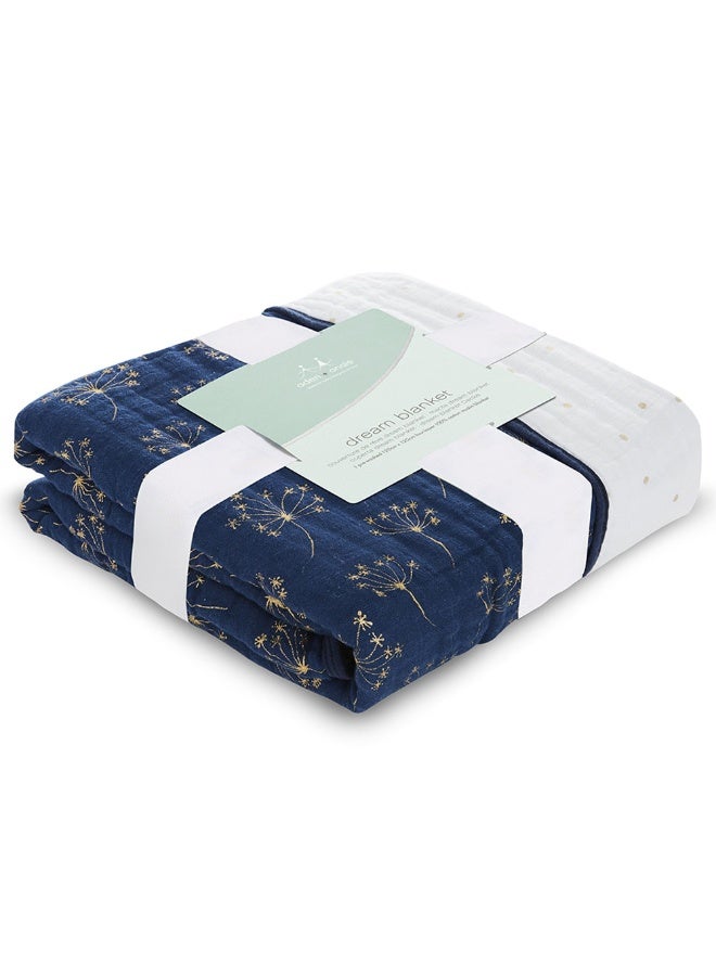 aden + anais Cotton Muslin Dream Blanket  Metallic Gold Deco - Image 4