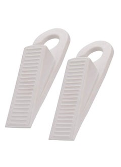 SYOSI Door Stopper, Rubber Hook Type Door Stopper, Door Stop Works on All Floor Surfaces, Control The Size of The Door Gaps and Prevent The Lock-Outs,1 Inch Thick, 2 Pack (White)  - Image 1