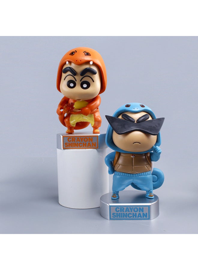 Crayon Small COS Pokemon Piccajani Turtle Fire Dragon Pokemon Q Edition Ornaments Blind Box Gashapon-اللون: Crayon Shin: Pikachu (صندوق النافذة) - Image 4