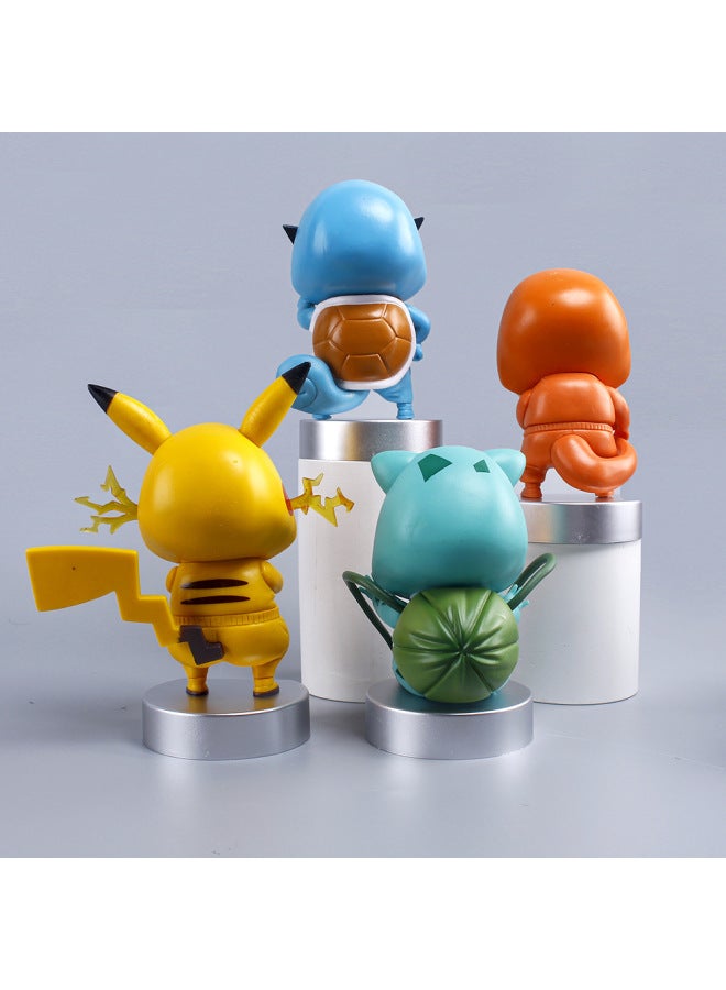 Crayon Small COS Pokemon Piccajani Turtle Fire Dragon Pokemon Q Edition Ornaments Blind Box Gashapon-اللون: Crayon Shin: Pikachu (صندوق النافذة) - Image 3