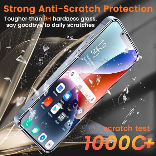 Lesakit 3+3 Pack Privacy Screen Protector for iPhone 14 6.1-Inch with 3 Pack Camera Lens Protector, Anti Spy Tempered Glass Film 9H Hardness Bubble Free Case Friendly - Image 4