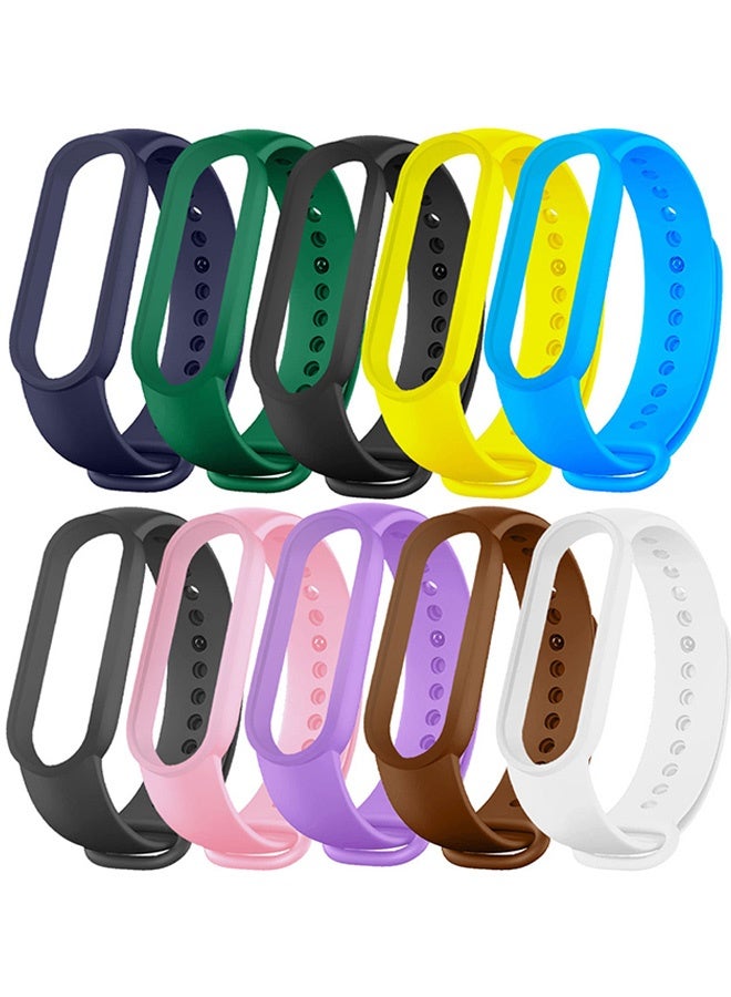 10 Pieces of Strap Band for Xiaomi Mi Band 6 Mi Band 5 - Silicone Watch band Replacement Band