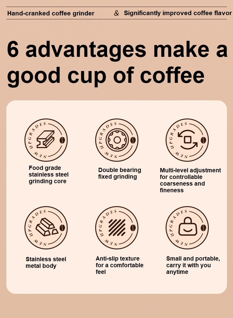 شيكسين مطحنة قهوة محمولة رائعة، مطحنة حبوب قهوة يدوية V60، مصنوعة من المعدن، قلب طحن CNC من الفولاذ المقاوم للصدأ بدرجة الطعام، خشونة قابلة للتعديل على عدة مستويات، جزيئات موحدة، مناسبة للقهوة الفرنسية أو القهوة اليدوية أو الإسبريسو التركي أو القهوة الباردة. - Image 5