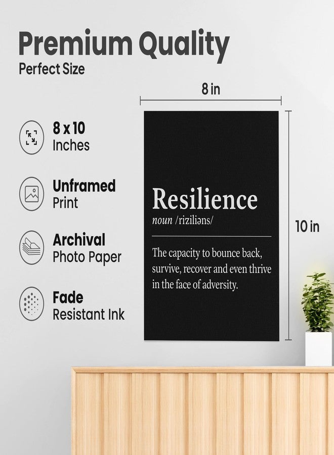 ZUKIY Resilience Motivation Quote Wall Art - Inspirational Poster 8x10 Unframed Print - Motivational Office Decor for Women Men or Classroom - Recovery Mindfulness Perseverance Wall Print - Image 2