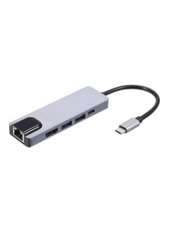 نيبمينينت موزع بمنفذ USB بتصميم 5 في 1 Type-C أسود/ فضي  - Image 1