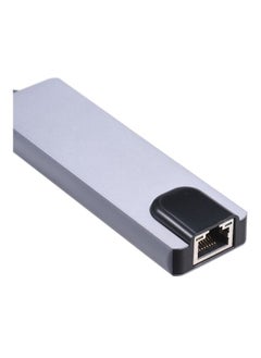 نيبمينينت موزع بمنفذ USB بتصميم 5 في 1 Type-C أسود/ فضي  - Image 2