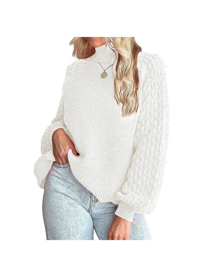 NIBEMINENT Women's Sweater European And American Fashion Women's Knitted Jumper Solid Color Twisted Turtleneck Sweater - Image 1