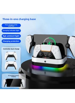 Generic PS5 Gamepad Charging Bottom Charging PS5 Portal Streaming Handheld Charging Seat Charging PS5 Handle Charger-Color:2 Handles And 1 Handheld Machine Can Be Charged At The Same Time  - Image 1