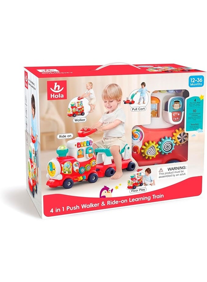 Hola 4-In-1 Push Walker&Ride-on Learning Train HE8990 - Image 2