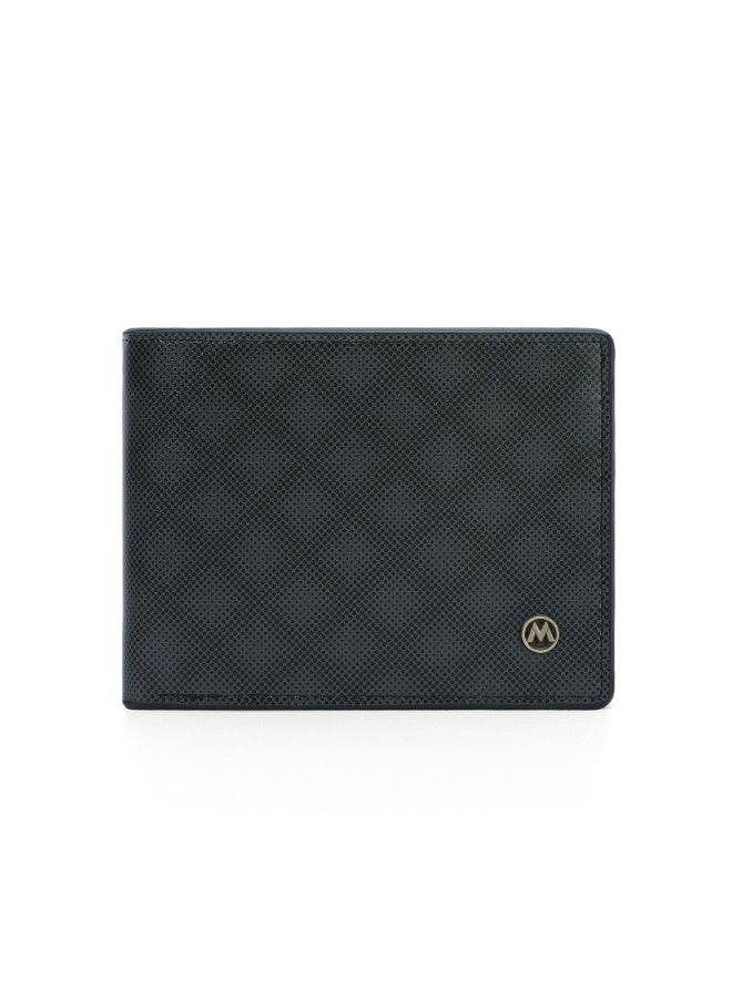 MANDU Men's Slim Bifold Wallet - Carbon Fiber Leather RFID Blocking Front Pocket Wallet with 4 Card Slots & 1 ID Window (Black) - Image 2