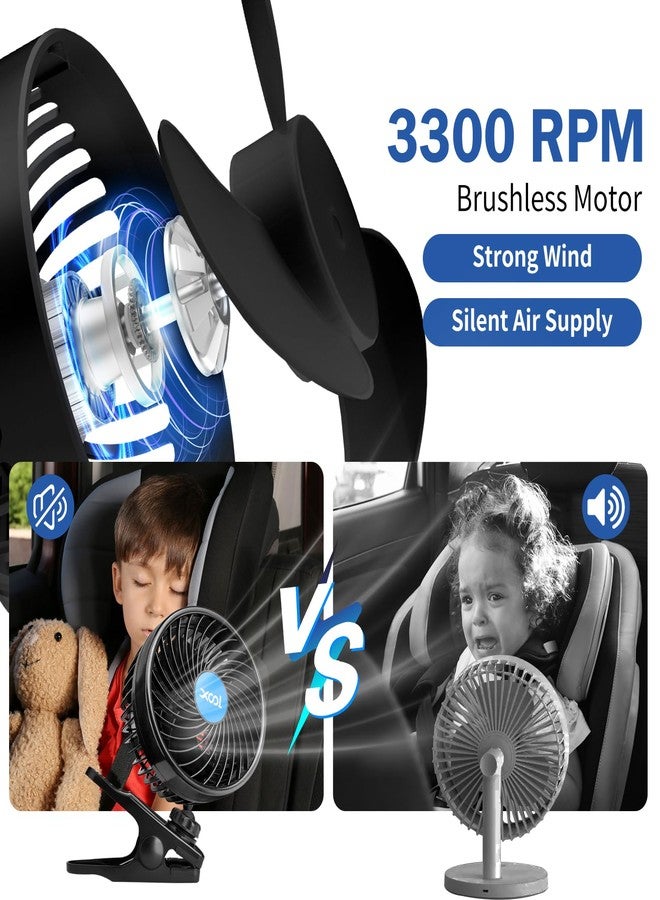 XOOL 12V 6'' Car Fan, Clip Fan 360 Degree Rotatable Car Fan Cooling Air Fan with Stepless Speed Regulation & Cigarette Lighter Plug for SUV, RV, Vehicles - Image 5