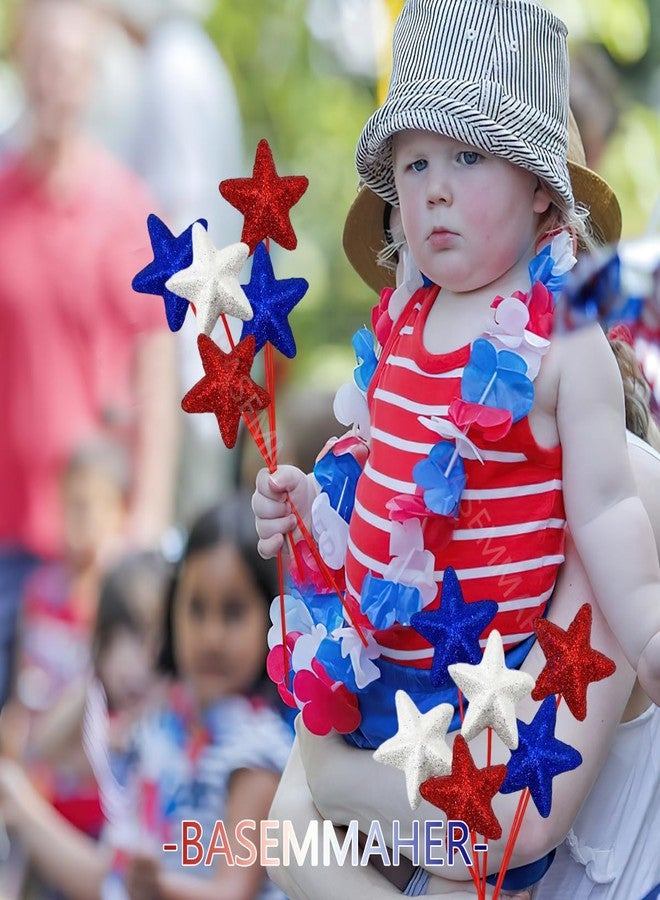 بيسماهير 12 قطعة من أعواد النجوم المنتفخة اللامعة للاحتفال بيوم الرابع من يوليو، باللونين الأحمر والأبيض والأزرق، أعواد زينة على شكل نجمة من الفوم الأمريكي، مناسبة لتزيين طاولة حفلات يوم الذكرى واليوم الوطني ويوم الاستقلال - Image 4