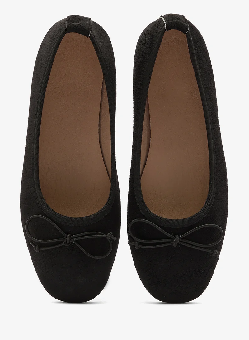 Ginger Black Classic Suede Ballet Flats for Women | Best Price UAE