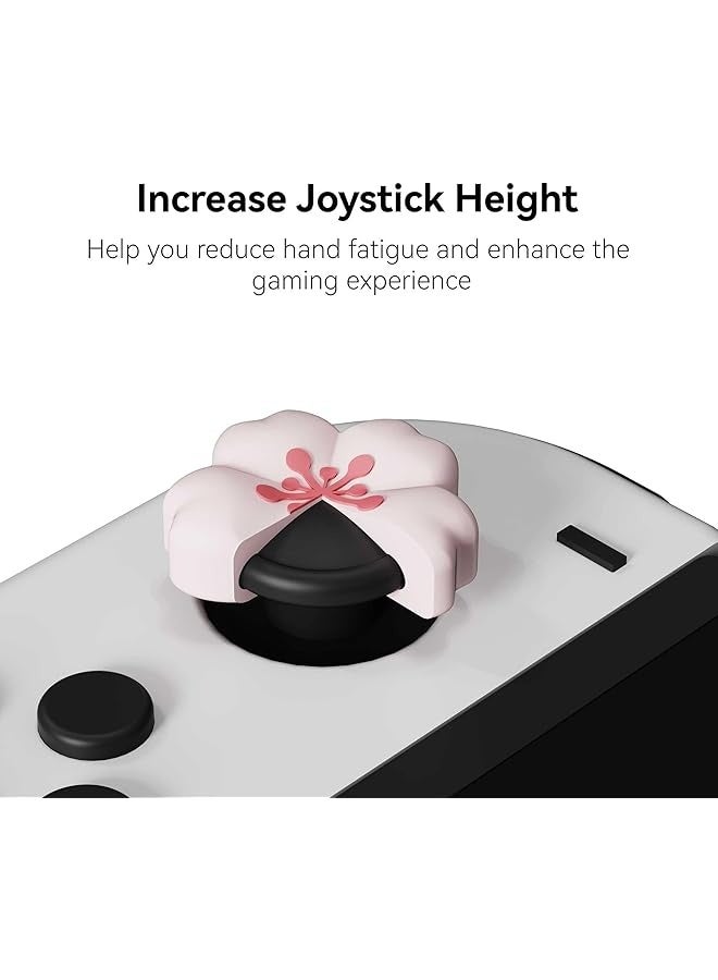 PROMASS 4PCS Silicone game console Thumb Grip Caps, Kawaii Cherry Blossom Joystick Cover Compatible with Switch/OLED/Switch Lite  - Image 3
