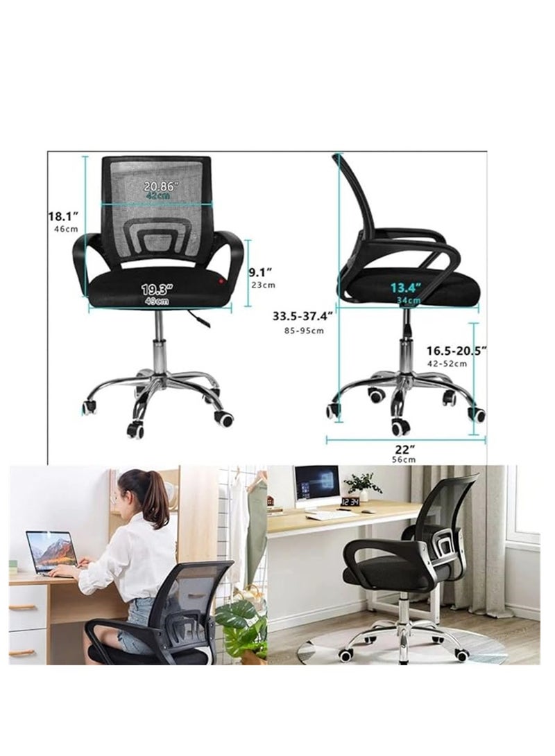 كرسي مكتب مريح للغاية مع تصميم مريح ، وارتفاع قابل للتعديل ، أسود مكتب الرئاسة مع مسند الظهر دعم الخصر - Image 2