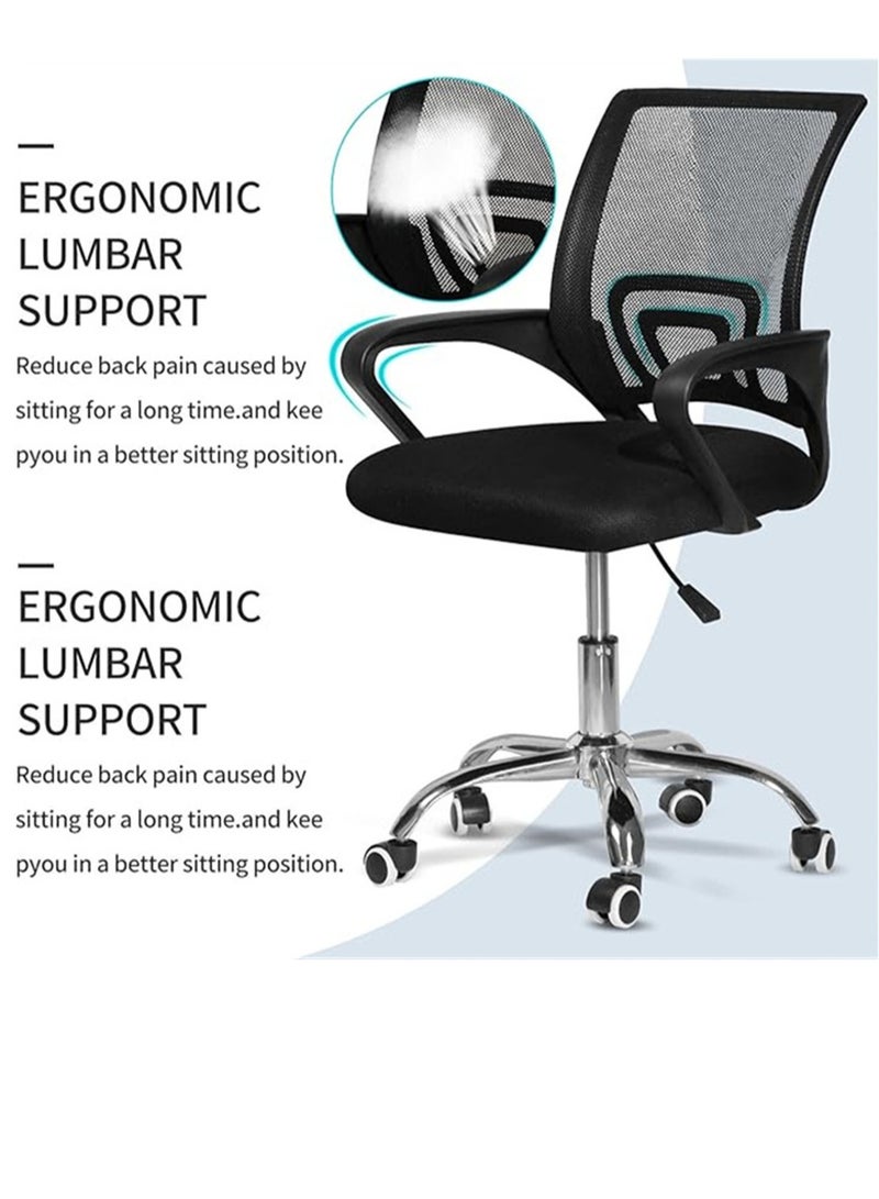 كرسي مكتب مريح للغاية مع تصميم مريح ، وارتفاع قابل للتعديل ، أسود مكتب الرئاسة مع مسند الظهر دعم الخصر - Image 4