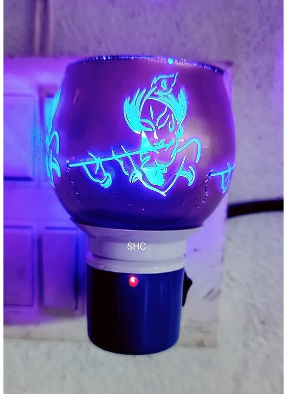 SHREE HANS CREATION SHREE HANS CREATION Ceramic Kapur Dani Electrical Camphor DiffuserHome Fragrance Aroma Glass Kapoor Dani Essential Oil Diffuser Burner Night Lamp 454Krishna  - Image 3