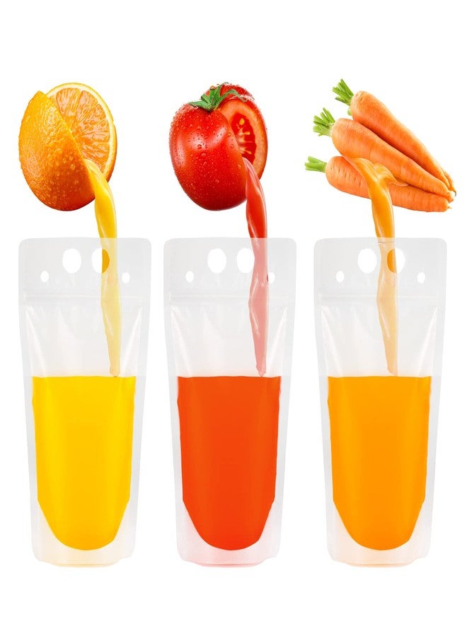 Tomnk 200PCS Drink Pouches with 200 Straws, Juice Smoothie Hand-held Translucent Reusable Plastic Smoothie Drink Pouches - Image 5