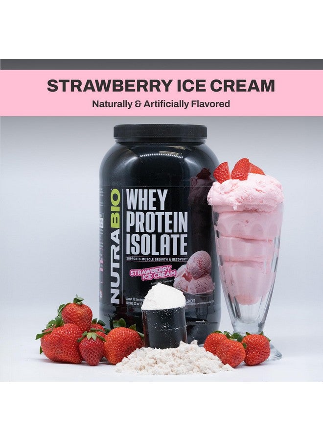 نوترا بايو مسحوق بروتين مصل اللبن المعزول 100% من NutraBio، 25 جرامًا من البروتين مع ملف كامل من الأحماض الأمينية، خالٍ من الصويا والغلوتين، مسحوق بروتين مصل اللبن منخفض الكربوهيدرات والسعرات الحرارية، آيس كريم الفراولة، 2 رطل. - Image 5