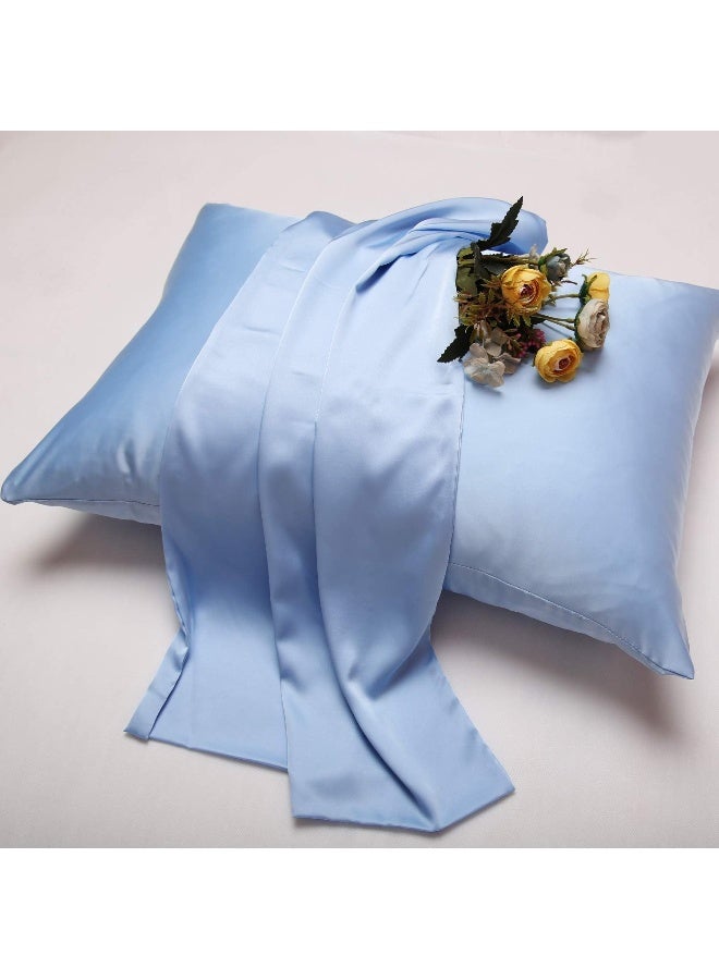 Vernia Natural Silk Pillowcase Set of 2 for Hair & Skin - Both Sides 19 Momme 600 Thread Count with Hidden Zipper - Image 4