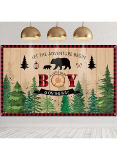 Tatuo Lumberjack Baby Shower Party Decorations Backdrop For Boy Buffalo Plaid Party Supplies Adventure Themed Party Decorations  - Image 1