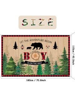 Tatuo Lumberjack Baby Shower Party Decorations Backdrop For Boy Buffalo Plaid Party Supplies Adventure Themed Party Decorations  - Image 3