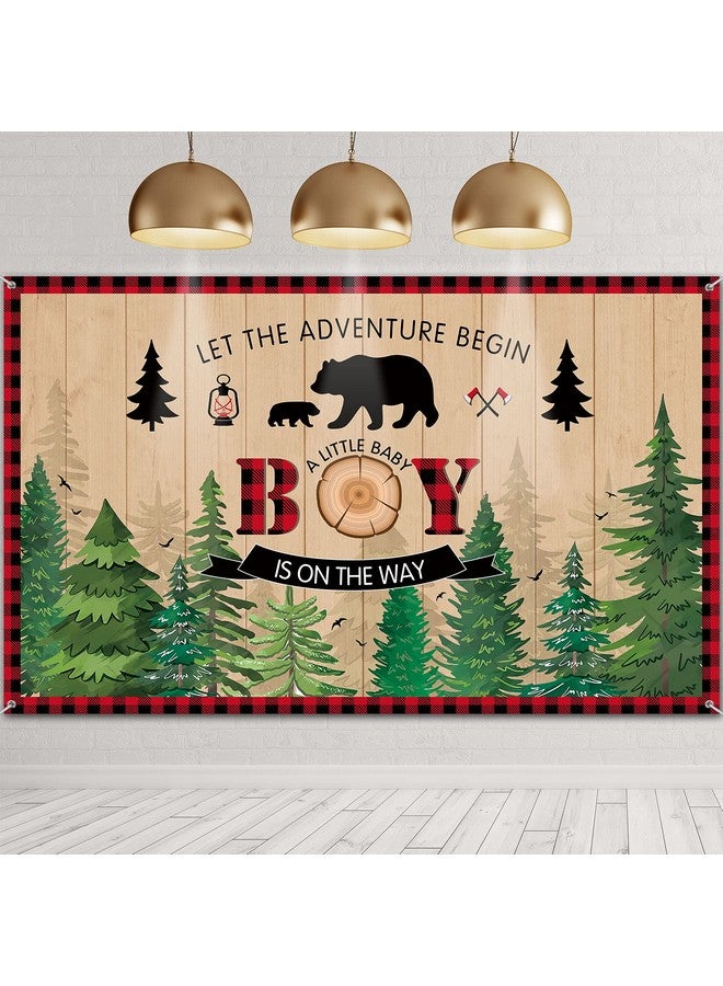 Tatuo Lumberjack Baby Shower Party Decorations Backdrop For Boy Buffalo Plaid Party Supplies Adventure Themed Party Decorations - Image 2