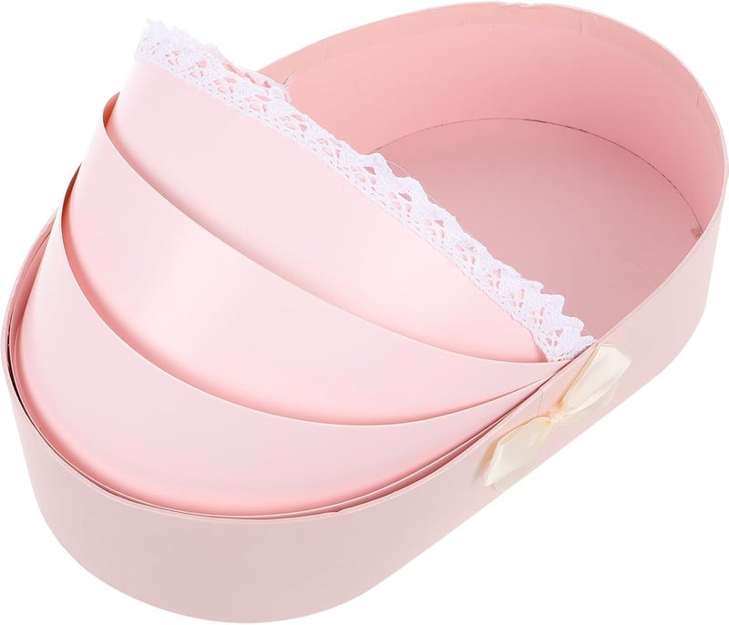PATKAW Shower Floral Arrangement Set with Pink Floral Cradle Paper Packaging, Newborn and Birthday Wrapping Box for Shower and Celebration - Image 1