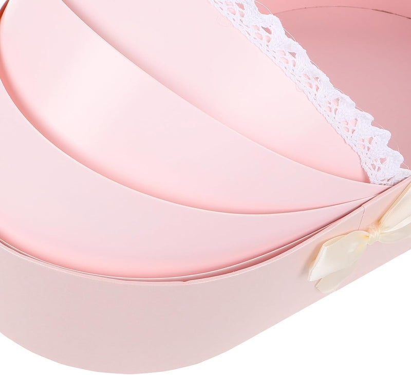 PATKAW Shower Floral Arrangement Set with Pink Floral Cradle Paper Packaging, Newborn and Birthday Wrapping Box for Shower and Celebration - Image 3