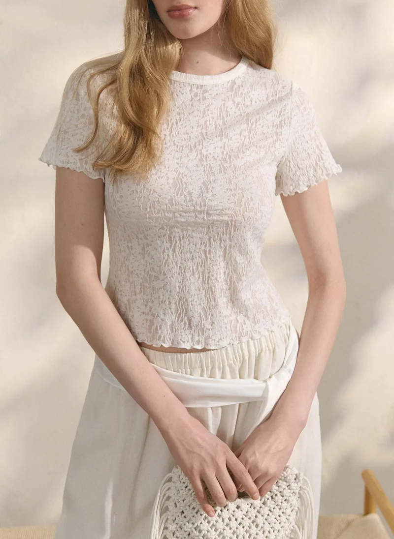 Lichi  Openwork fabric T-shirt for Women | Best Price UAE