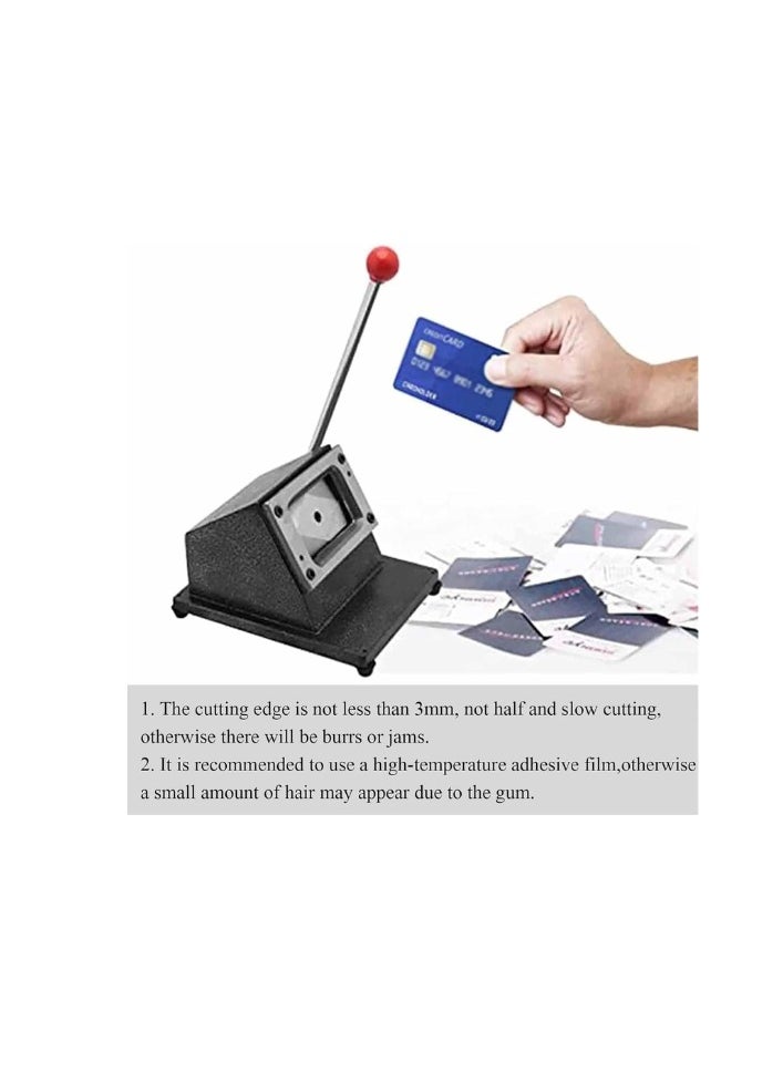 Kalon - Manual PVC ID Card Name Card Die Cutter Machine 86*54mm Black - Image 1