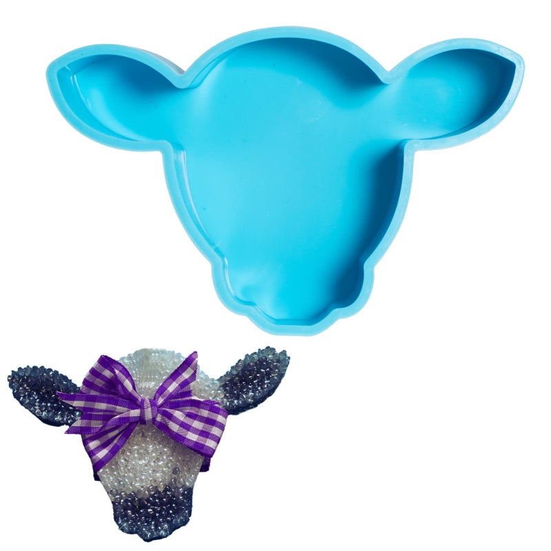 Qeuly Freshie Molds Cow Head Car Freshie Molds Large Silicone Epoxy Resin Molds for Freshie Aroma Beads Wax Melts Soap Molds Candle Molds Clay Molds Cow Head