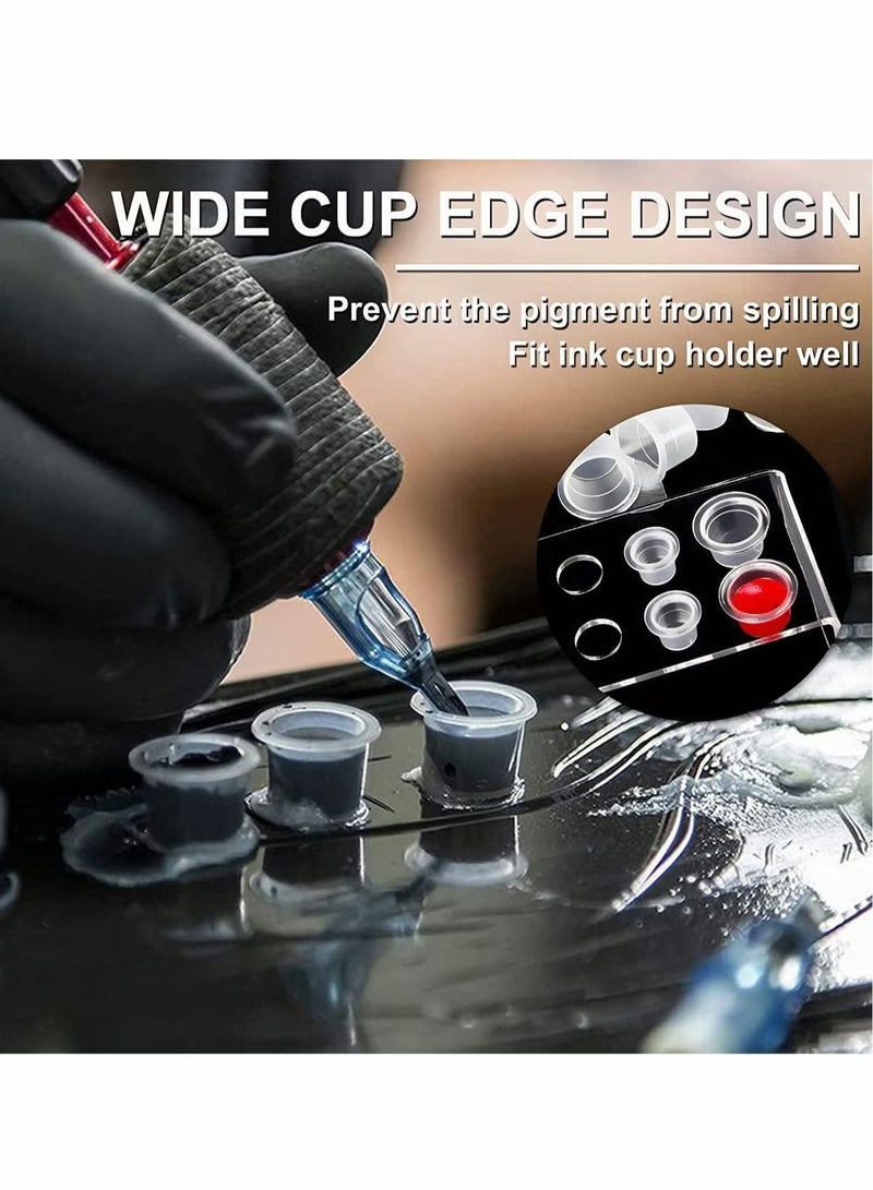 GMORO Tattoo Ink Caps,300 Pcs Mixed Size Disposable Pigment Cups,3 Sizes Plastic Cups Caps for Ink,Supplies  - Image 4