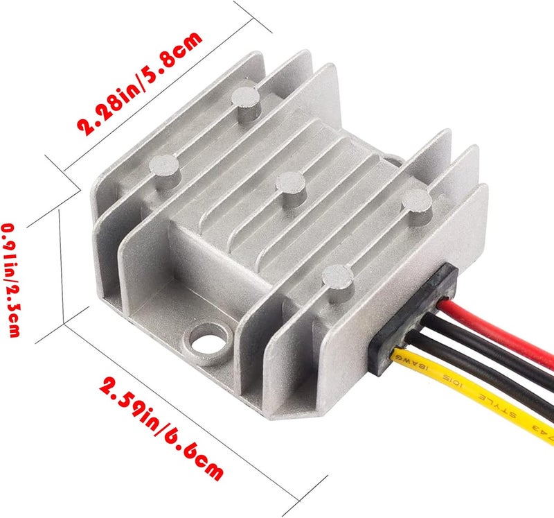 MGGi محول ومنظم جهد من نوع DC لتخفيض الجهد من 12V/24V إلى 5V بقدرة 10A وطاقة 50W، محول تخفيض الجهد مقاوم للماء، مكون إمداد الطاقة، مصنوع من الألومنيوم، يُستخدم في عربات الجولف، الرافعات، السيارات. - Image 5