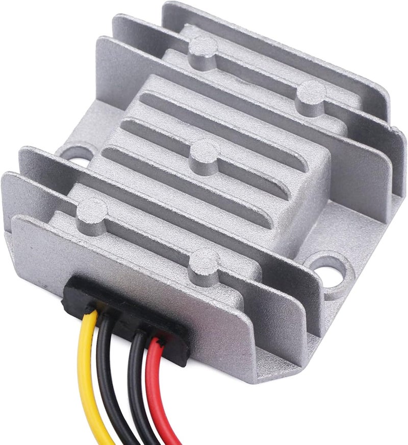 MGGi محول ومنظم جهد من نوع DC لتخفيض الجهد من 12V/24V إلى 5V بقدرة 10A وطاقة 50W، محول تخفيض الجهد مقاوم للماء، مكون إمداد الطاقة، مصنوع من الألومنيوم، يُستخدم في عربات الجولف، الرافعات، السيارات. - Image 1