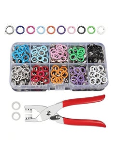 CELLEBII CELLEBII 100 Sets Metal Snaps Buttons with Fastener Pliers Press Tool Kit 10 Colors Hollow and Solid Metal Prong Buttons with Plastic Storage Case and Snap Plier for DIY Clothing Crafting Sewing  - Image 1