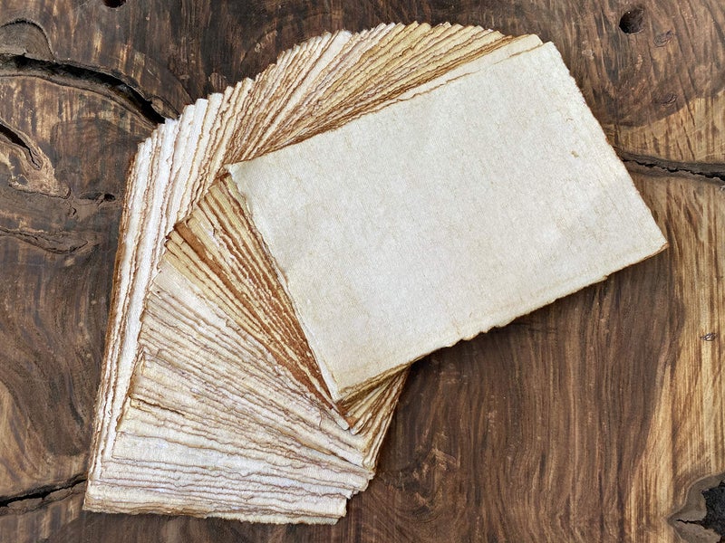 Wanderings Handmade Vintage Deckle Edge Blank Paper - 5.8x8.3 (A5) - A5 Package of 50 for Writers Invitations Crafts - Thick 150 GSM Recycled Paper - Image 4