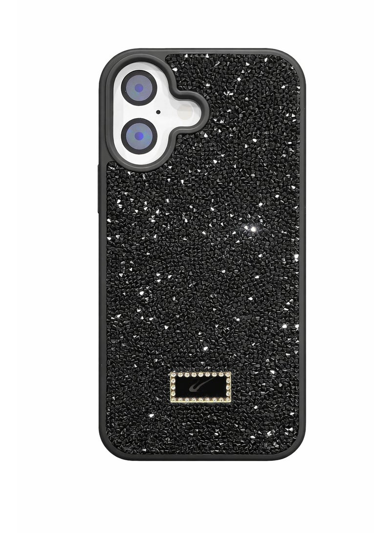 VR CREATIVE Luxury Glitter Diamond Phone Case for Apple iPhone 17 Sparkling Rhinestone Bling Protective Cover - Black - Image 1