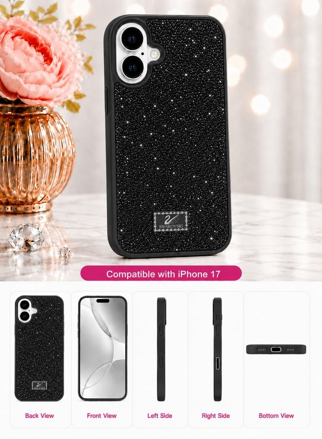 VR CREATIVE Luxury Sparkling Crystal Rhinestone Protective Phone Case Cover for Apple iPhone 17 – Black - Image 2