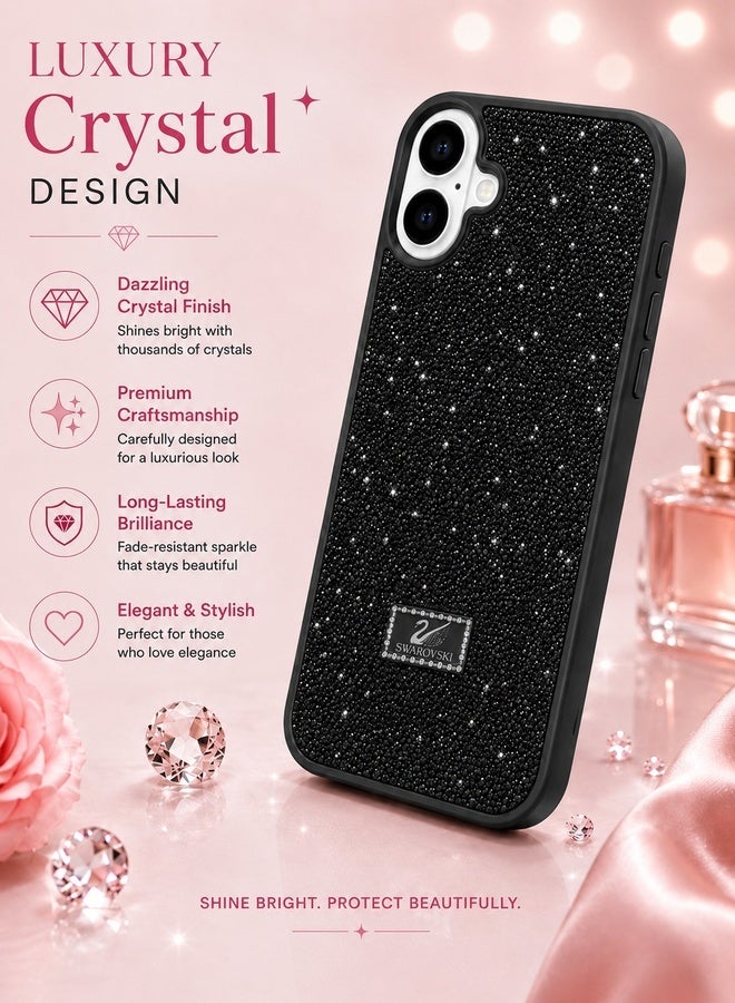 VR CREATIVE Luxury Sparkling Crystal Rhinestone Protective Phone Case Cover for Apple iPhone 17 – Black - Image 3